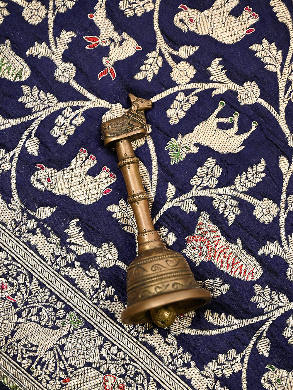 Blue Meenakari Booti Katan Silk Handloom Banarasi Suit