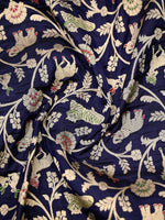 Blue Meenakari Booti Katan Silk Handloom Banarasi Suit - Sacred Weaves