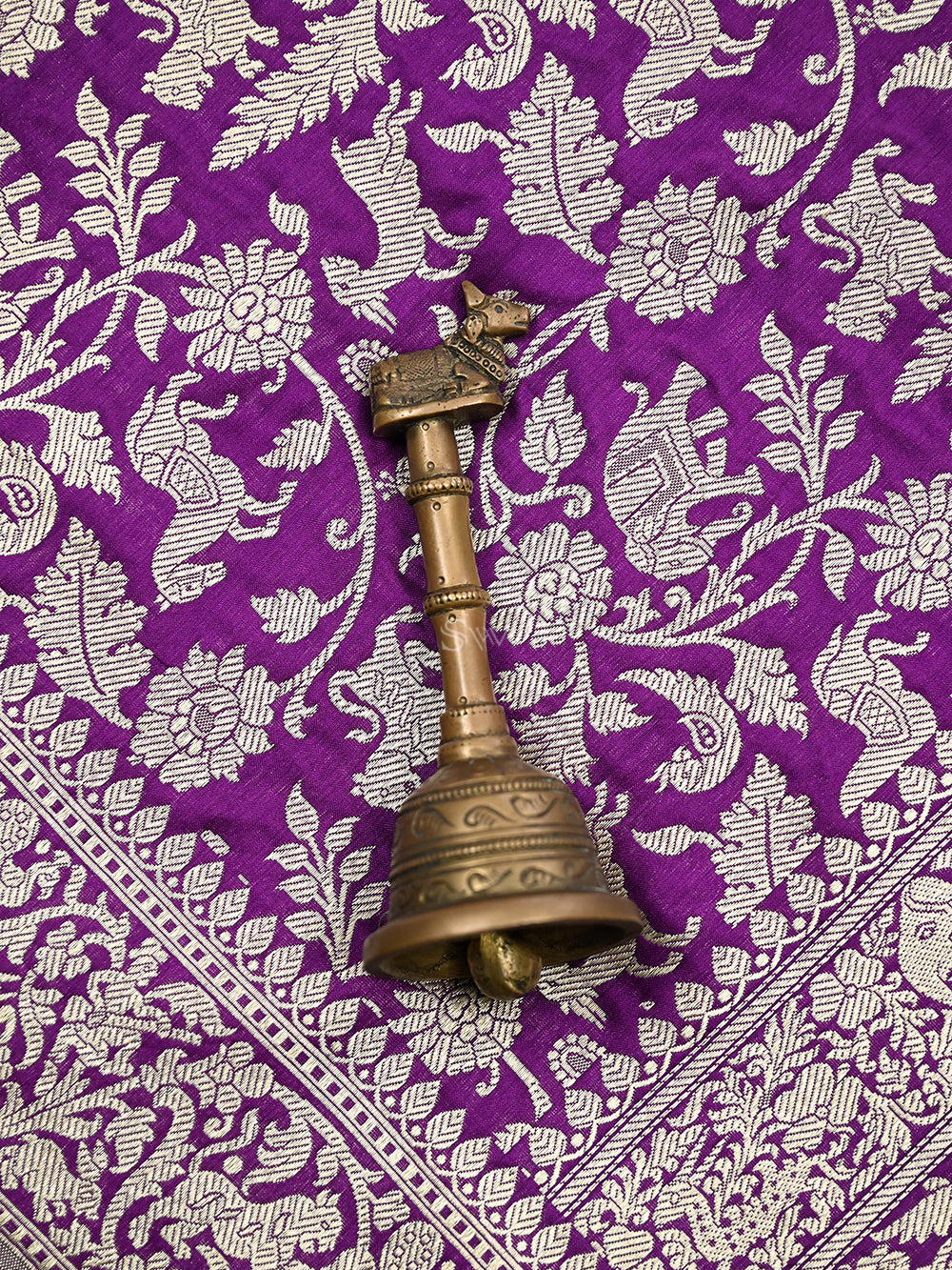 Purple Shikargah Jaal Katan Silk Handloom Banarasi Dupatta