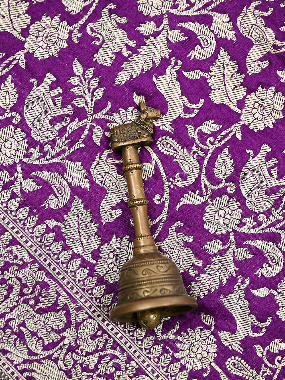 Purple Shikargah Jaal Katan Silk Handloom Banarasi Dupatta