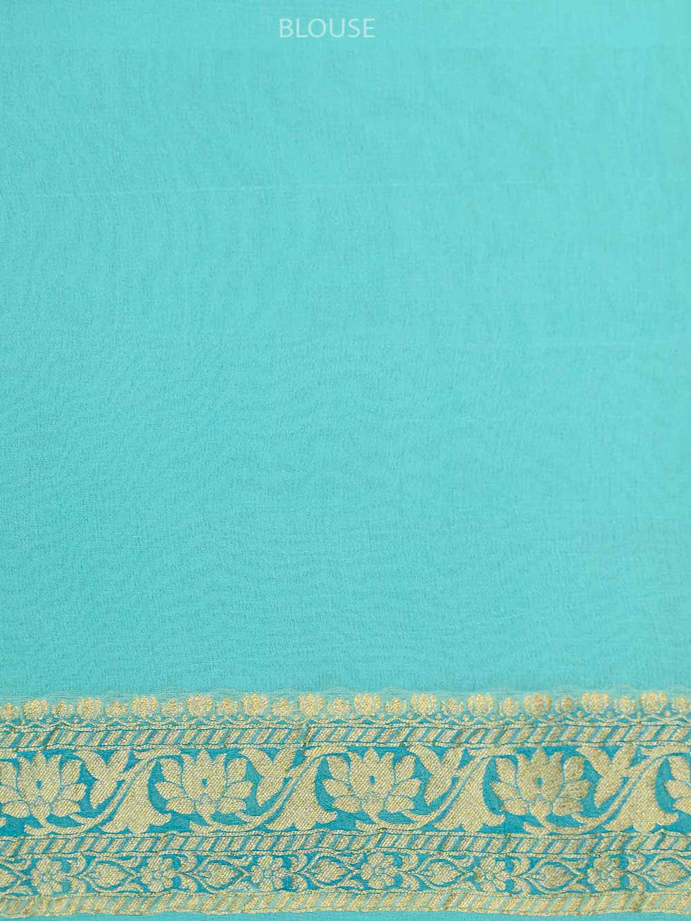 Aqua Blue Jaal Khaddi Georgette Handloom Banarasi Saree - Sacred Weaves