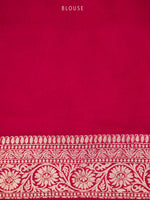 Magenta Booti Khaddi Georgette Handloom Banarasi Saree