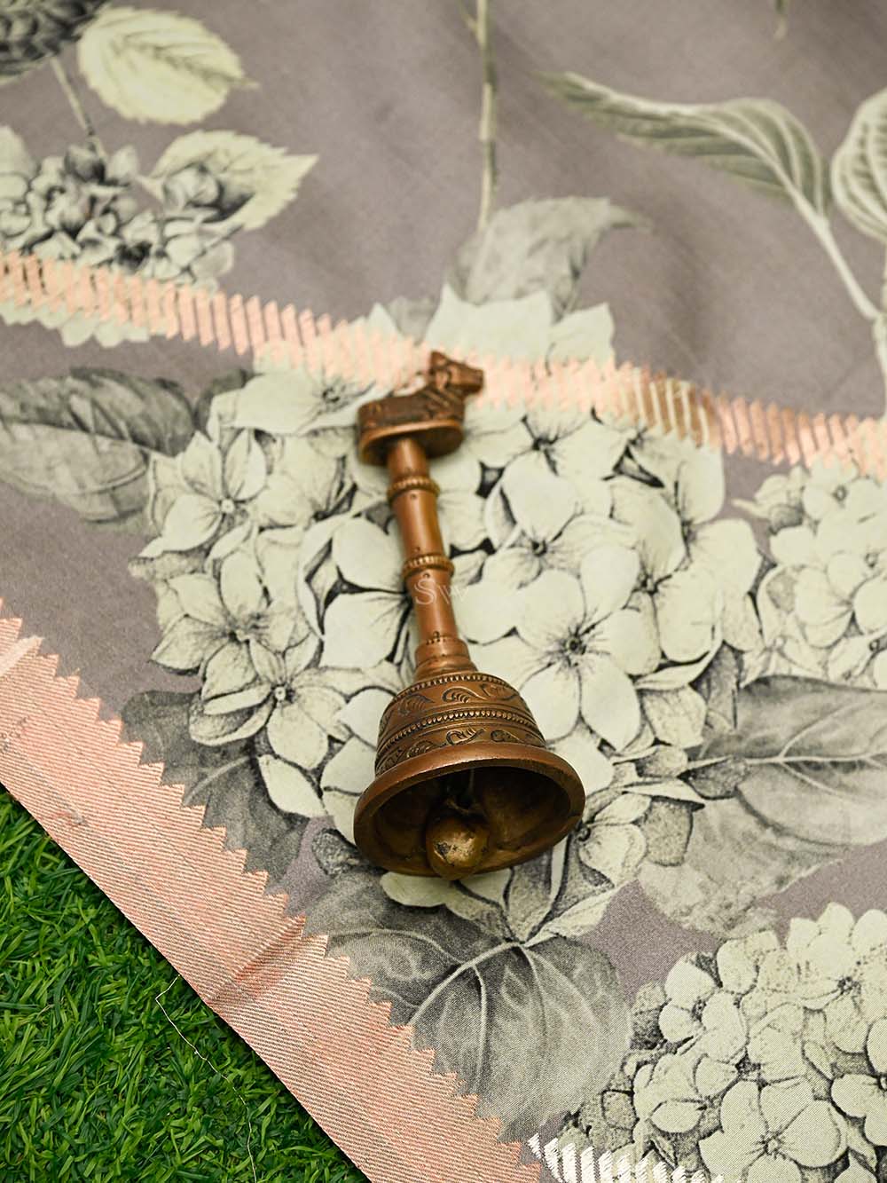 Grey Booti Silk Handloom Banarasi Suit - Sacred Weaves