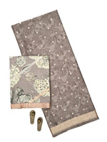 Grey Booti Silk Handloom Banarasi Suit - Sacred Weaves