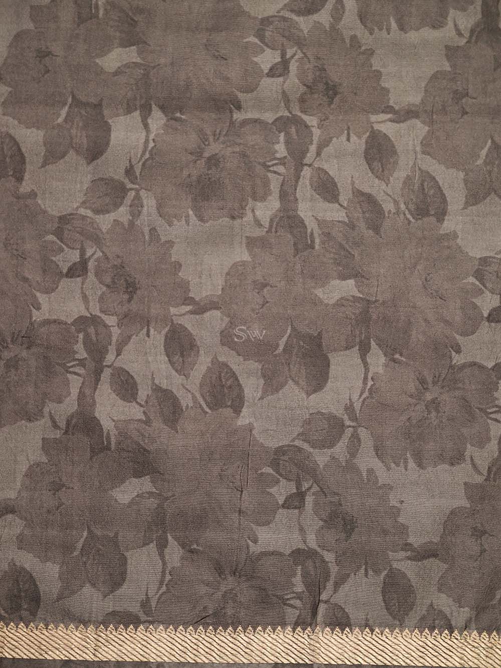 Grey Booti Silk Handloom Banarasi Suit - Sacred Weaves