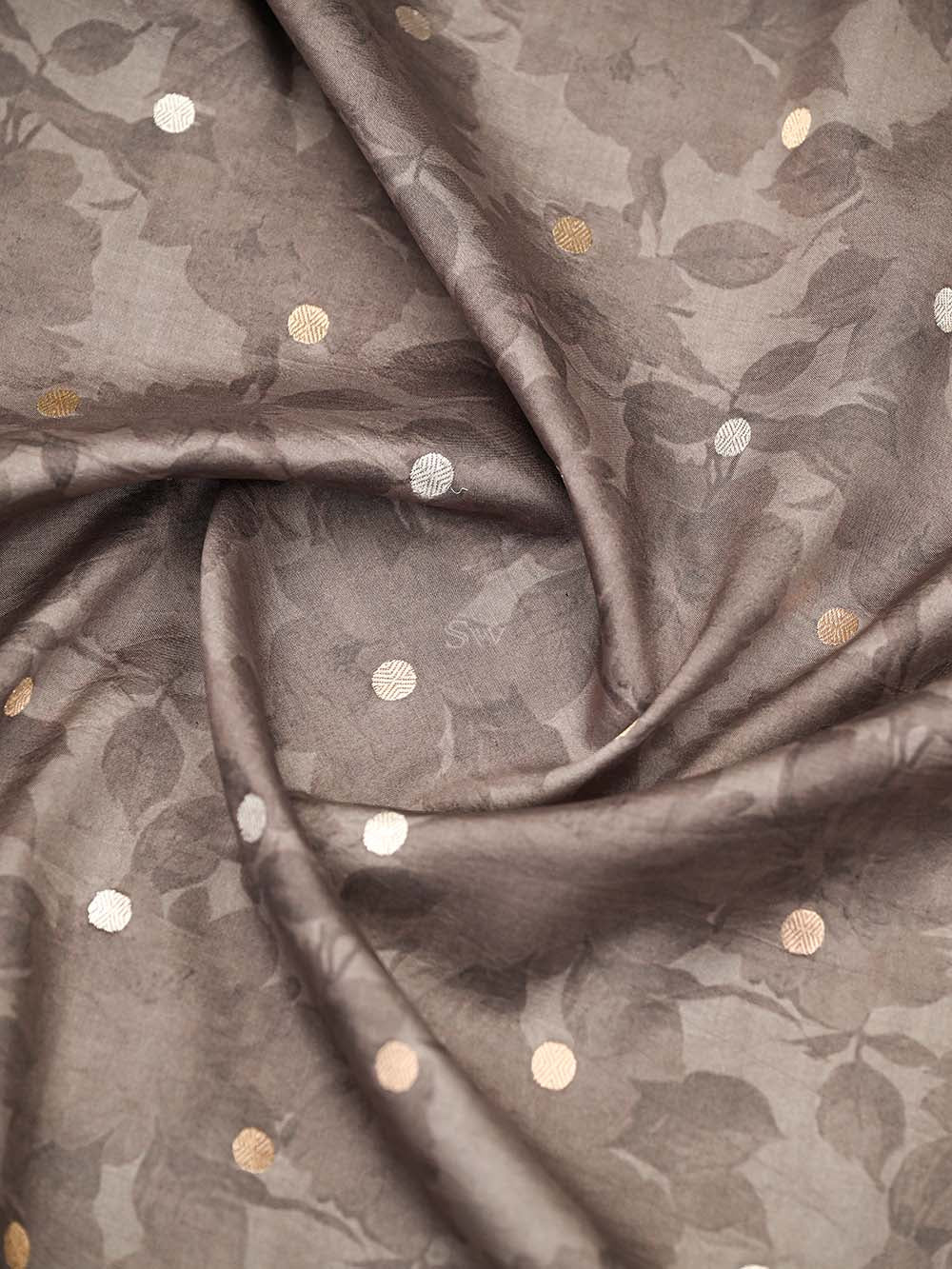 Grey Booti Silk Handloom Banarasi Suit - Sacred Weaves