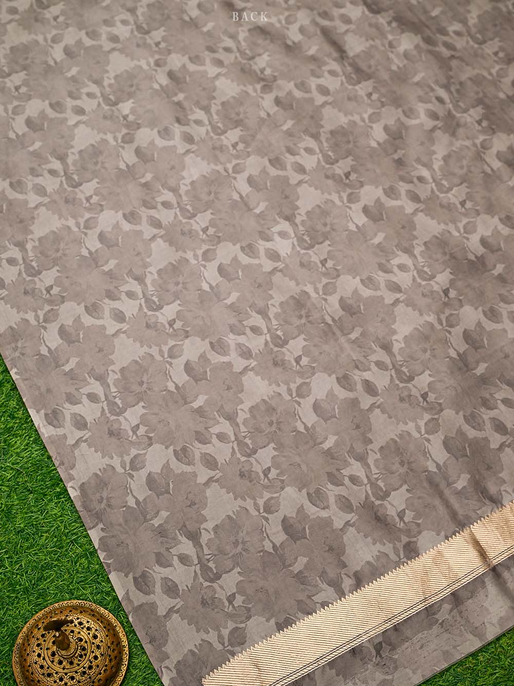 Grey Booti Silk Handloom Banarasi Suit - Sacred Weaves