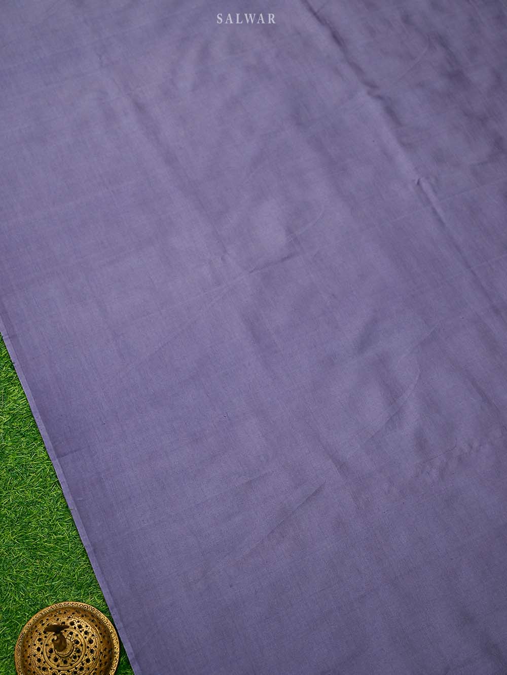 Pastel Navy Blue Booti Silk Handloom Banarasi Suit