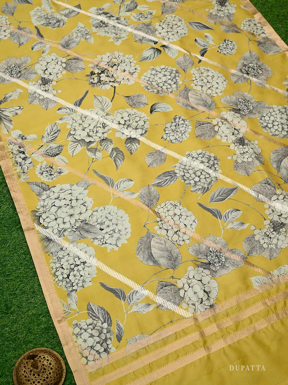 Mustard Booti Silk Handloom Banarasi Suit - Sacred Weaves