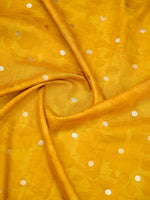 Mustard Booti Silk Handloom Banarasi Suit - Sacred Weaves