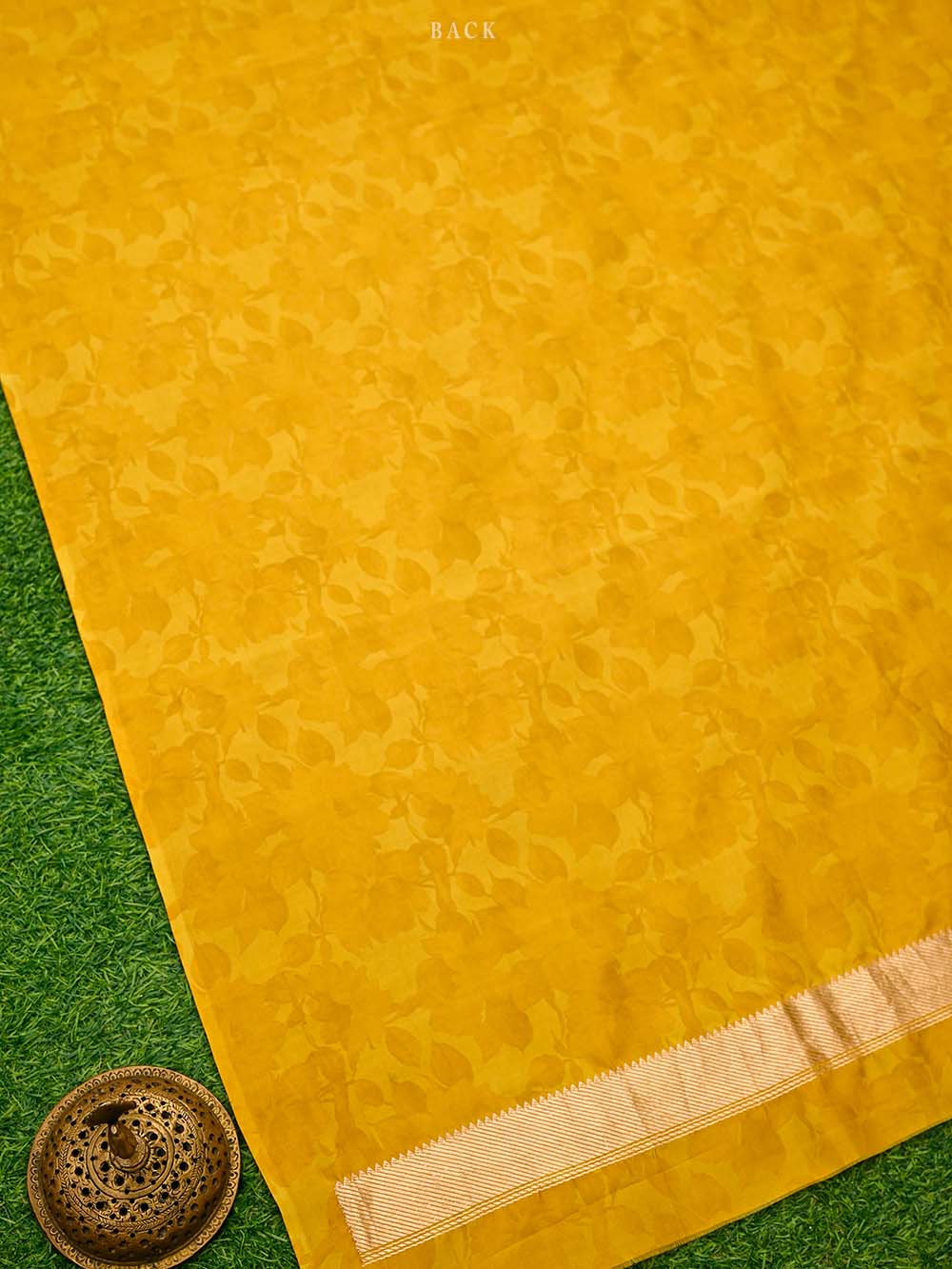 Mustard Booti Silk Handloom Banarasi Suit - Sacred Weaves