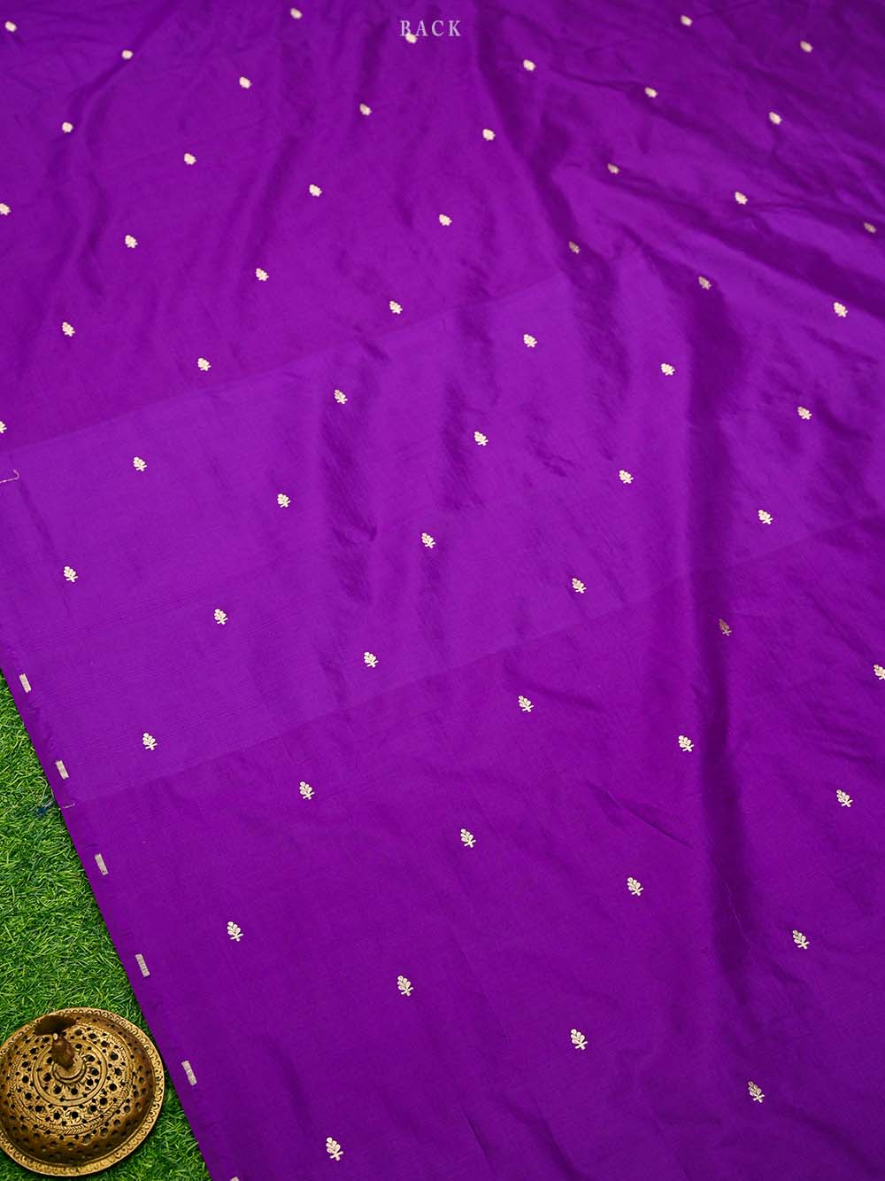 Purple Booti Katan Silk Handloom Banarasi Suit - Sacred Weaves