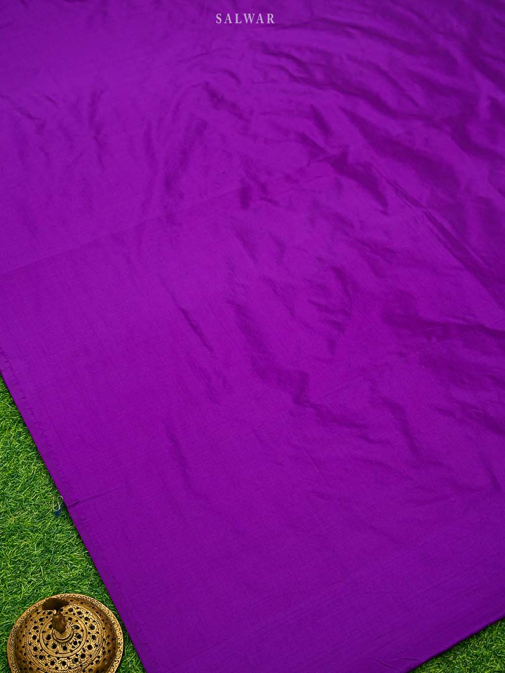 Purple Booti Katan Silk Handloom Banarasi Suit - Sacred Weaves