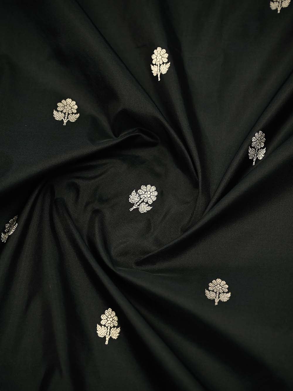 Black Booti Katan Silk Handloom Banarasi Dupatta