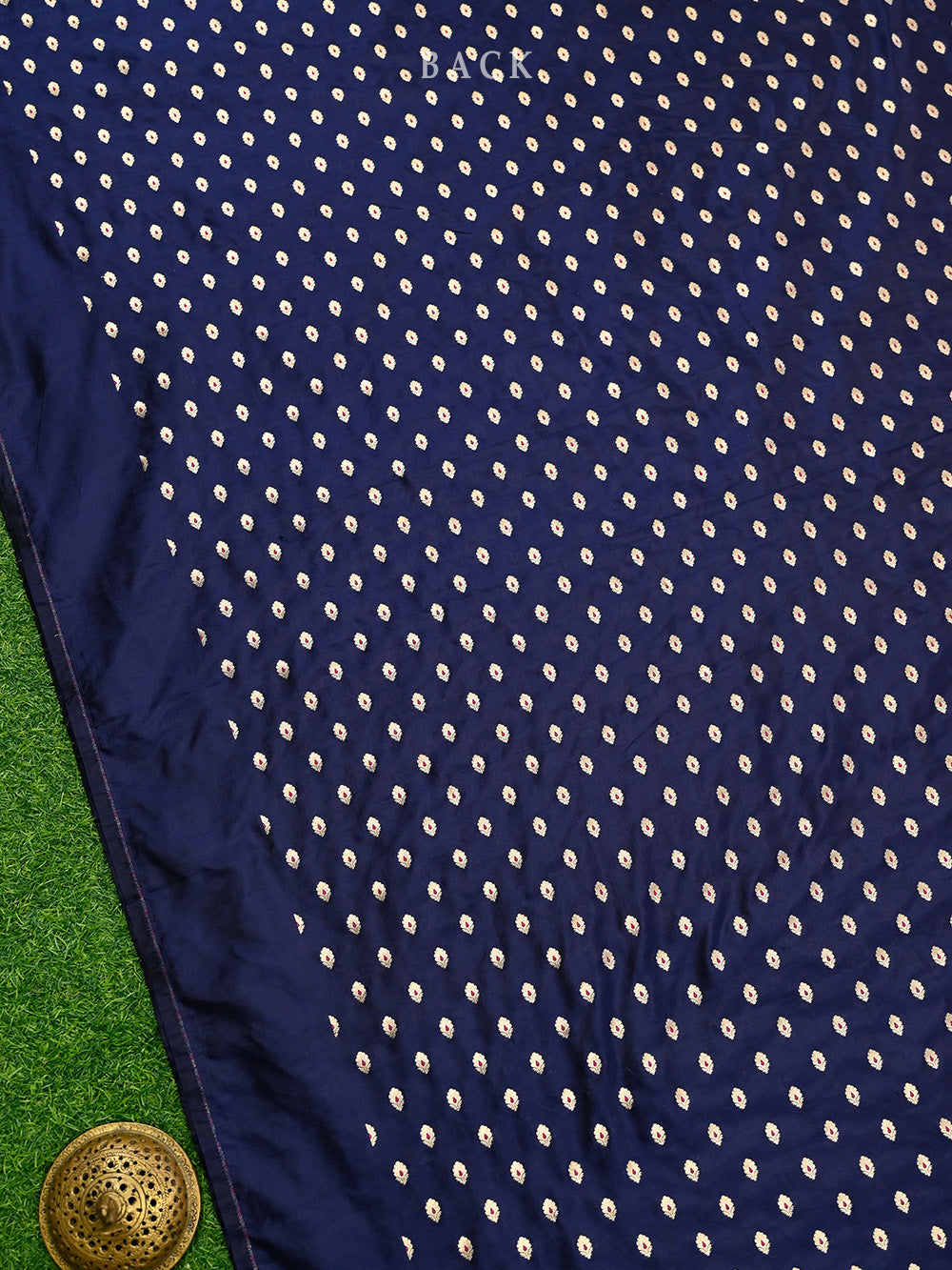 Navy Blue Meenakari Booti Katan Silk Handloom Banarasi Suit