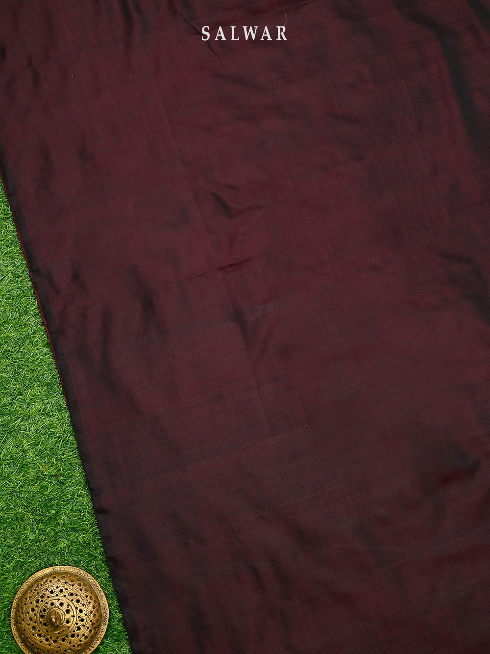 Dark Wine Booti Satin Silk Handloom Banarasi Suit