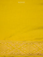 Yellow Green Satin Brocade Handloom Banarasi Saree - Sacred Weaves