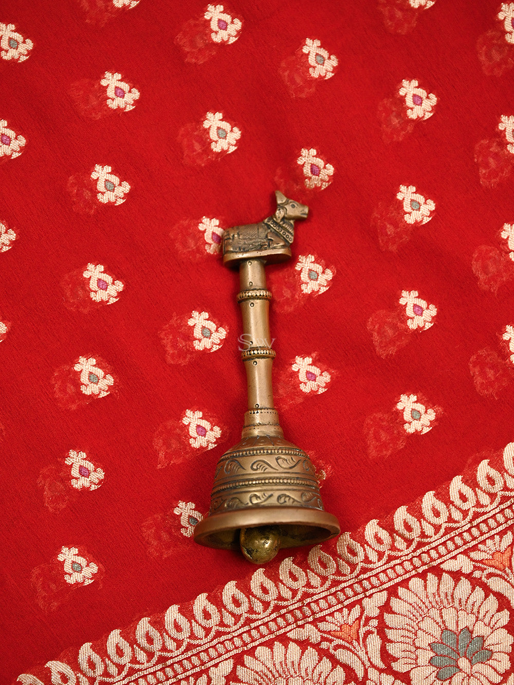 Red Meenakari Khaddi Georgette Handloom Banarasi Suit - Sacred Weaves