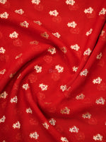 Red Meenakari Khaddi Georgette Handloom Banarasi Suit - Sacred Weaves