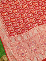 Red Meenakari Khaddi Georgette Handloom Banarasi Suit - Sacred Weaves