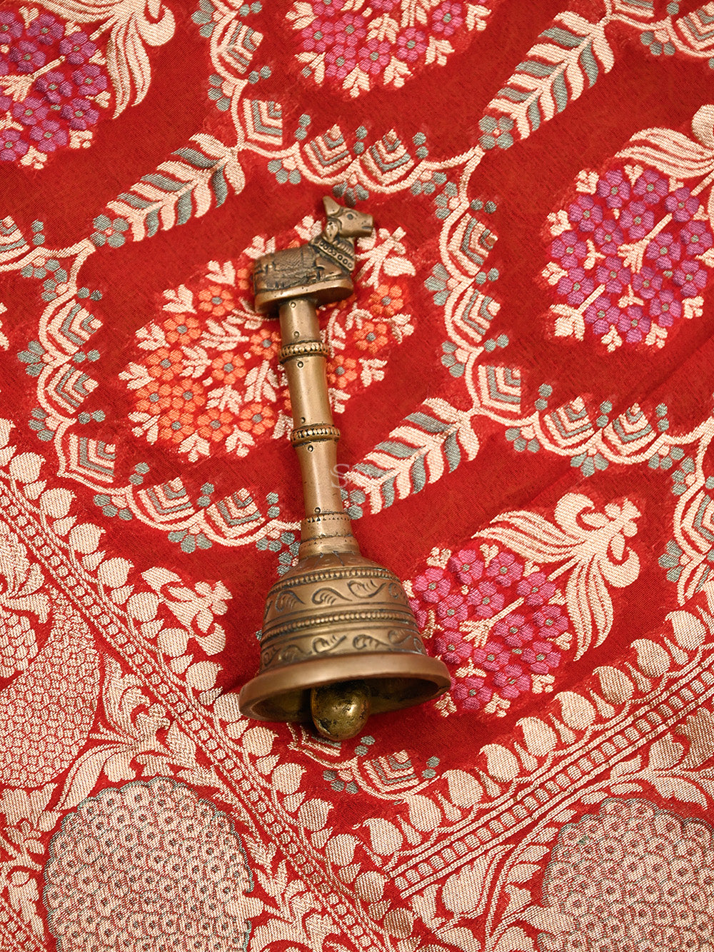 Red Meenakari Khaddi Georgette Handloom Banarasi Suit - Sacred Weaves