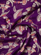 Purple Meenakari Khaddi Georgette Handloom Banarasi Suit - Sacred Weaves