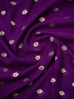 Purple Meenakari Khaddi Georgette Handloom Banarasi Suit - Sacred Weaves