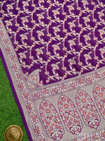 Purple Meenakari Khaddi Georgette Handloom Banarasi Suit - Sacred Weaves