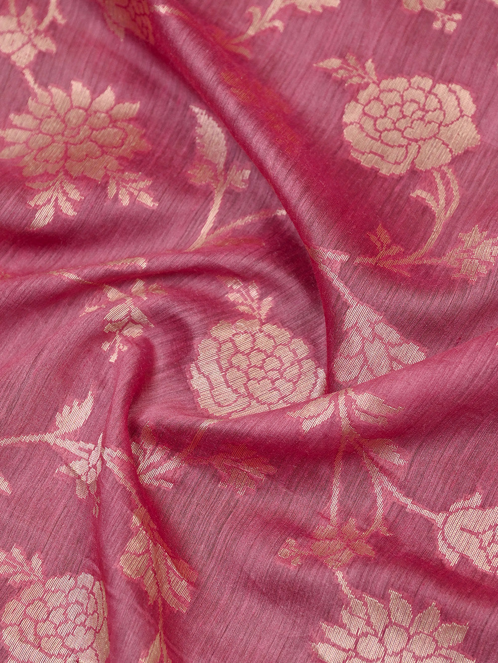 Onion Pink Jaal Moonga Silk Handloom Banarasi Saree - Sacred Weaves