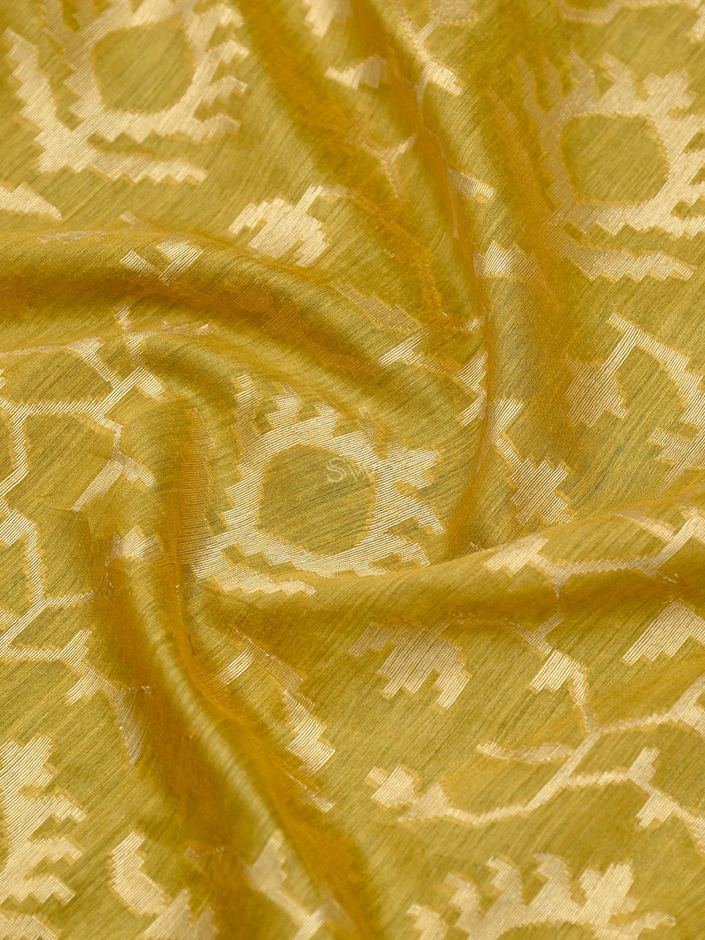Mustard Moonga Silk Handloom Banarasi Saree - Sacred Weaves