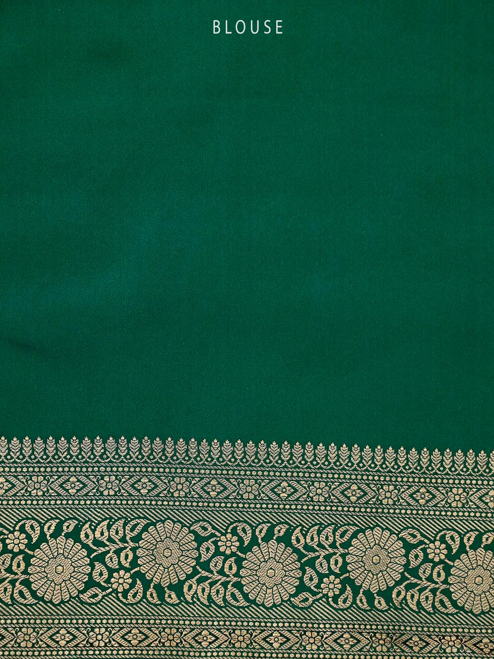 Bottle Green Satin Brocade Handloom Banarasi Saree - Sacred Weaves