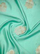 Sea Green Sona Roopa Boota Satin Silk Handloom Banarasi Saree - Sacred Weaves