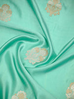 Sea Green Sona Roopa Boota Satin Silk Handloom Banarasi Saree - Sacred Weaves