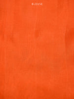 Dark Orange Plain Silk Handloom Saree