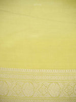 Lime Yellow Satin Sona Roopa Jaal Handloom Banarasi Saree - Sacred Weaves