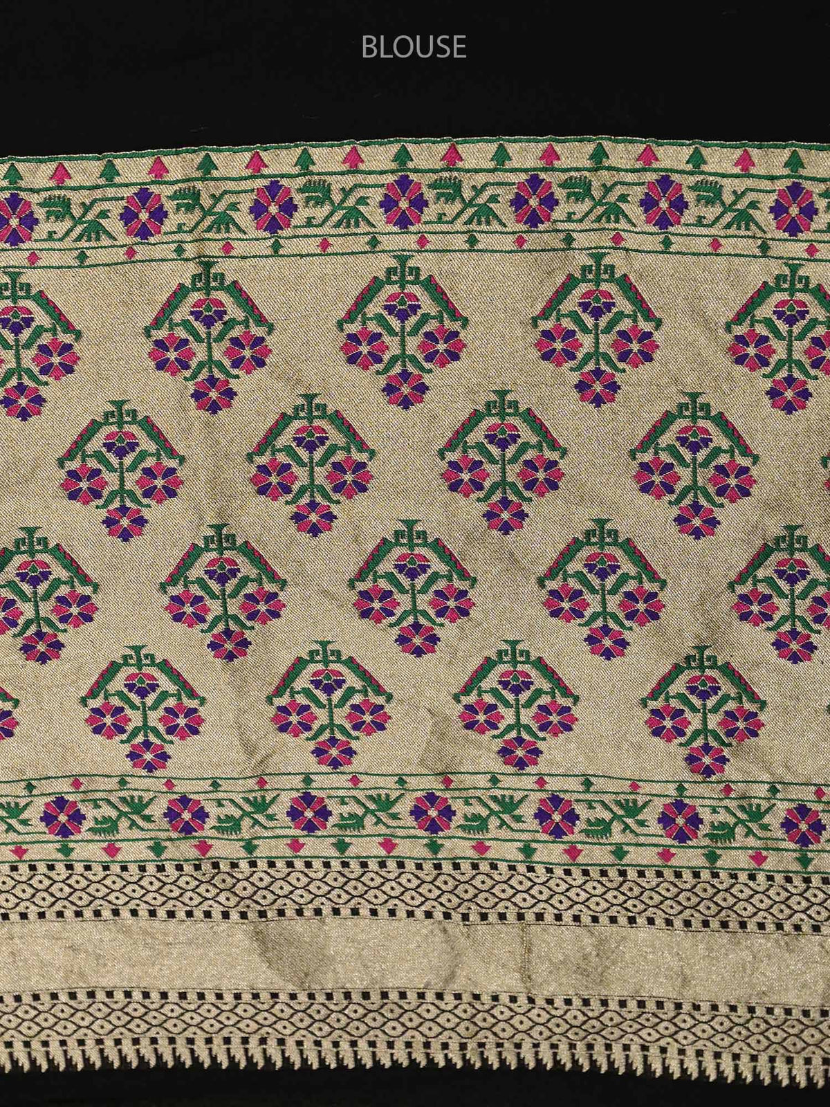 Black Paithani Khaddi Georgette Handloom Banarasi Saree  - Sacred Weaves