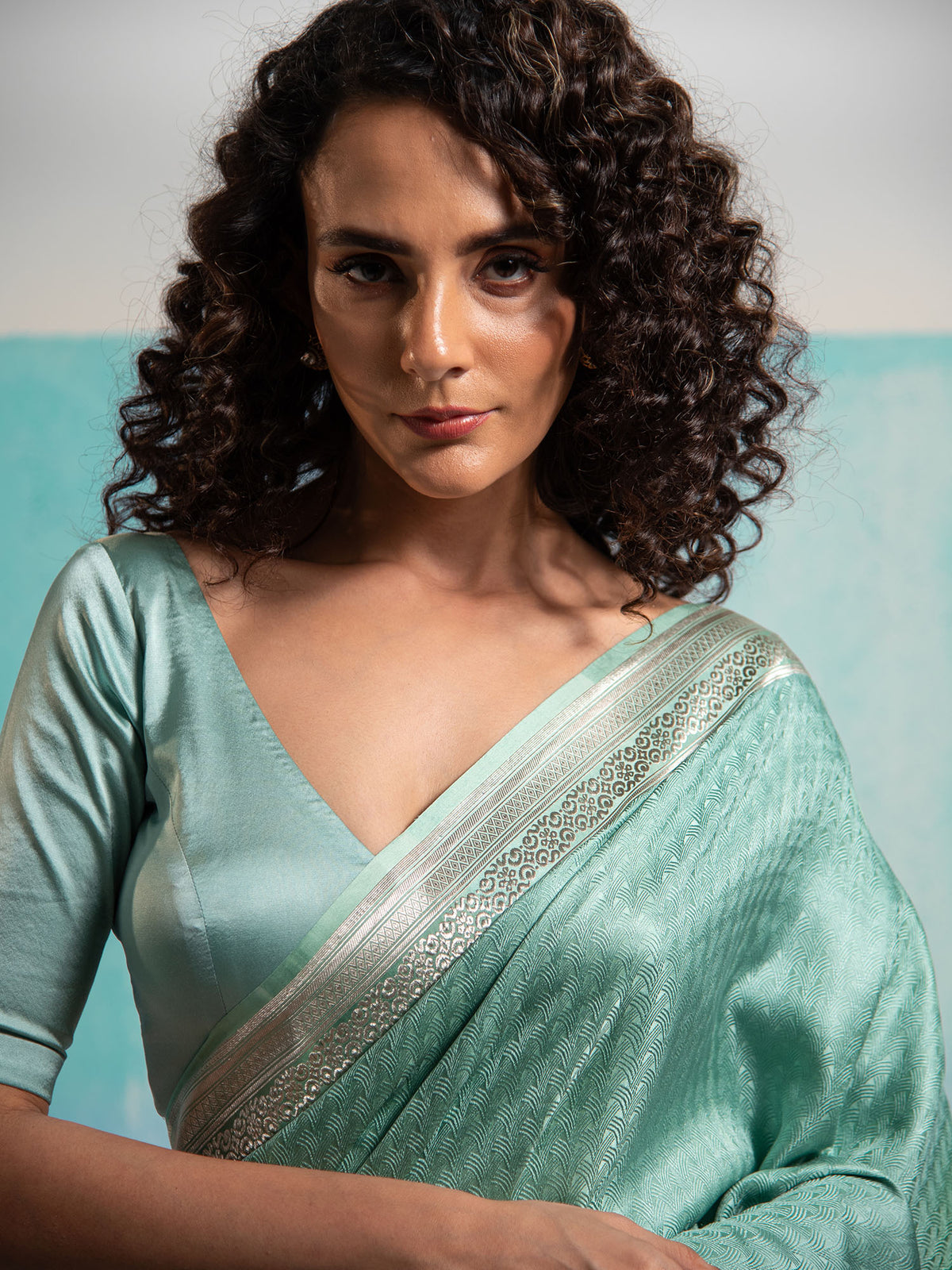 Pastel Green Satin Tanchoi Handloom Banarasi Saree - Sacred Weaves