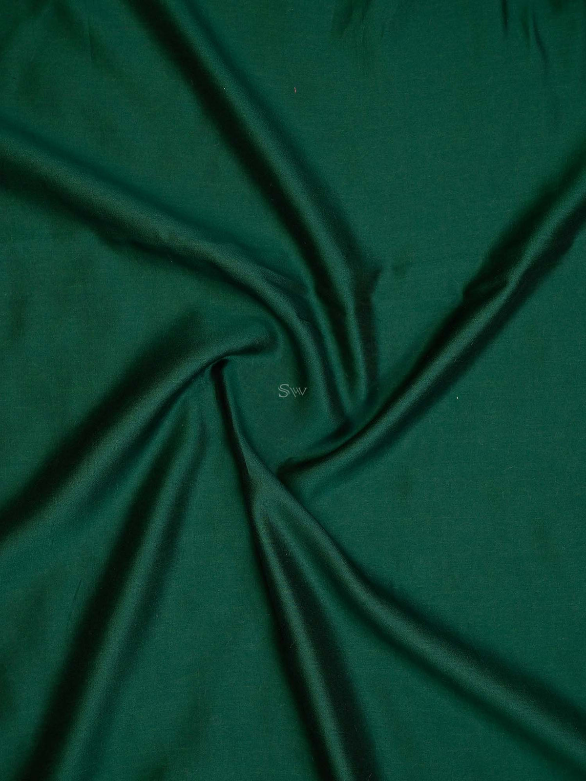 Bottle Green Pashmina Moonga Silk Handloom Banarasi Saree