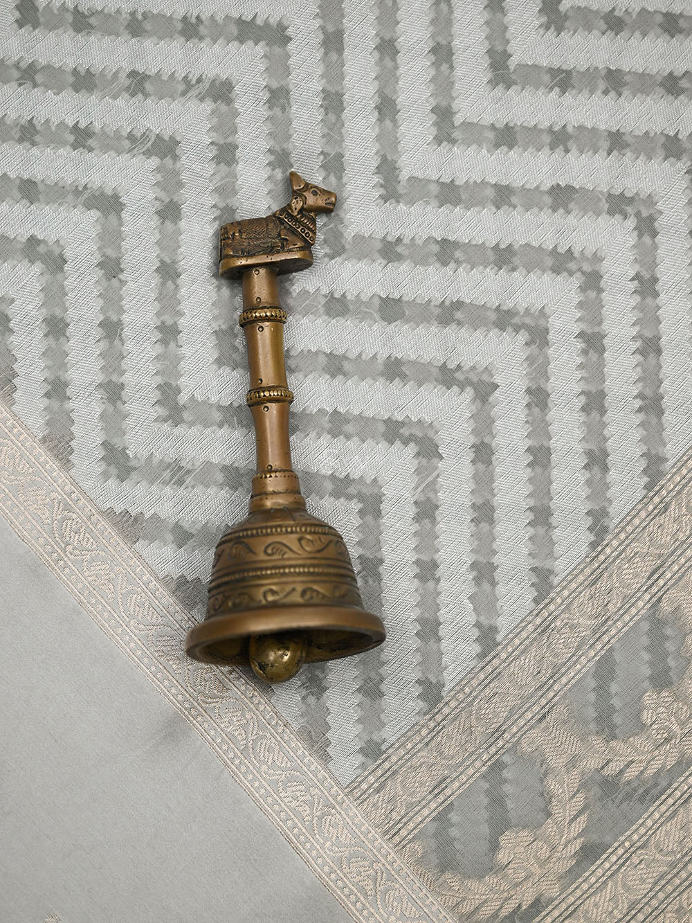 Pastel Grey Organza Handloom Banarasi Saree - Sacred Weaves