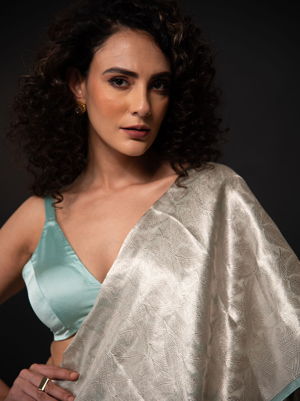 Aqua Green Tissue Brocade Handloom Banarasi Saree - Sacred Weaves