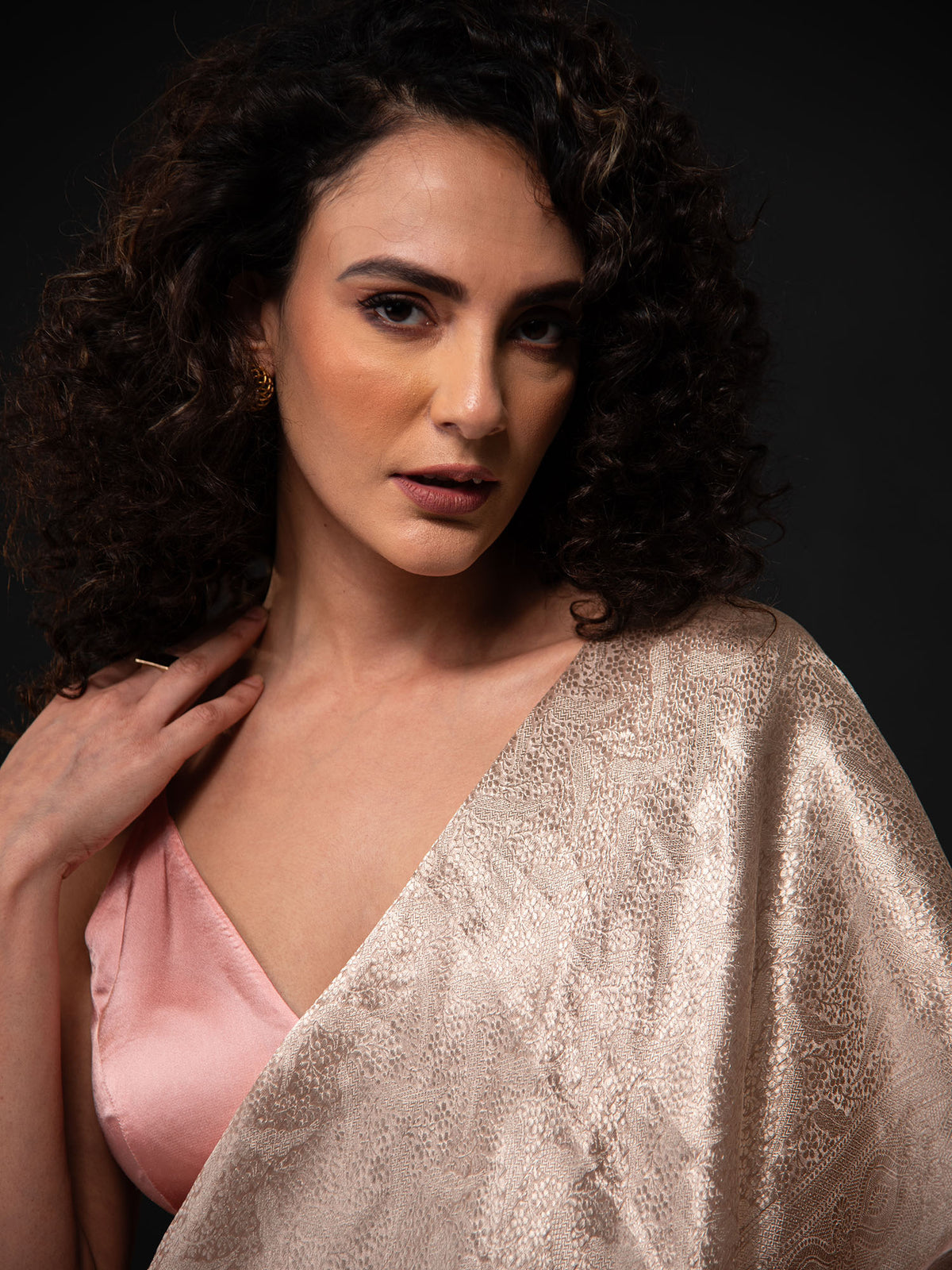 Dusky Pink Tissue Brocade Handloom Banarasi Saree - Sacred Weaves