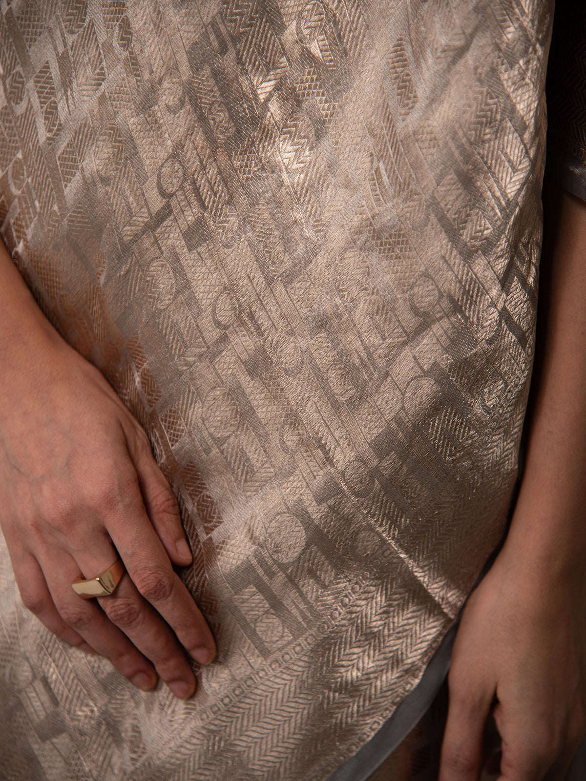 Grey Tissue Brocade Handloom Banarasi Saree - Sacred Weaves