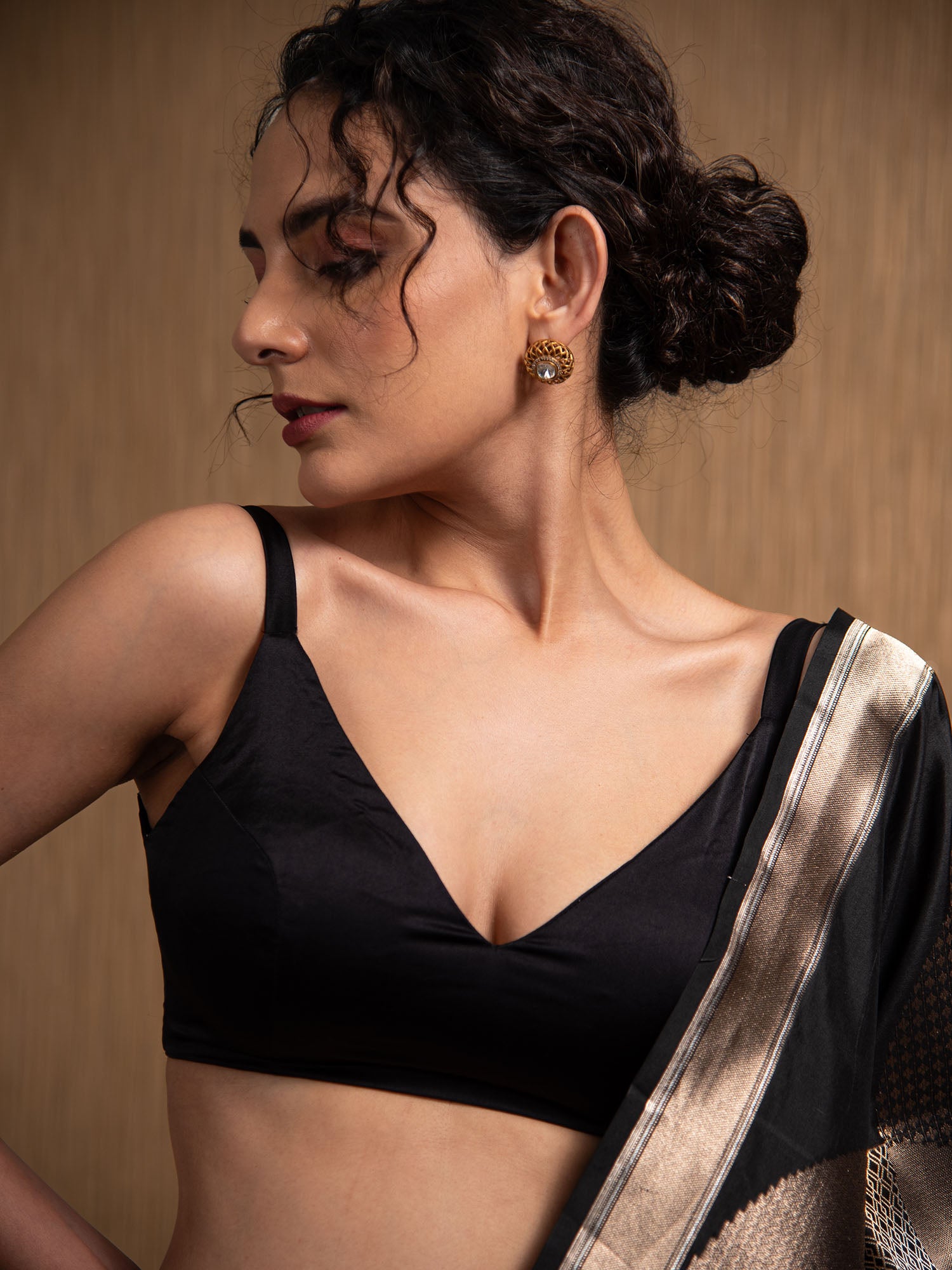Black Katan Silk Handloom Banarasi Saree - Sacred Weaves