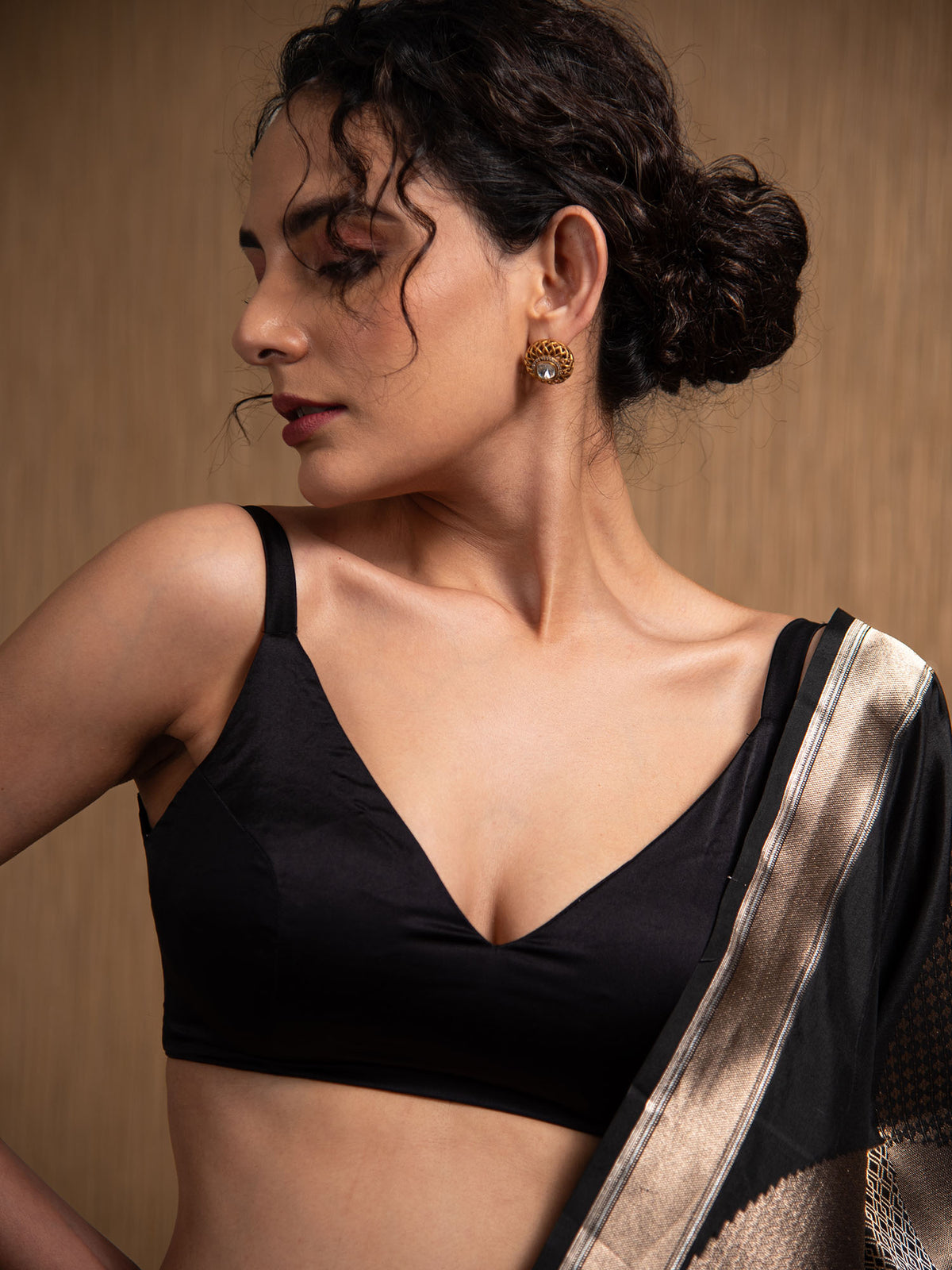 Black Katan Silk Handloom Banarasi Saree - Sacred Weaves