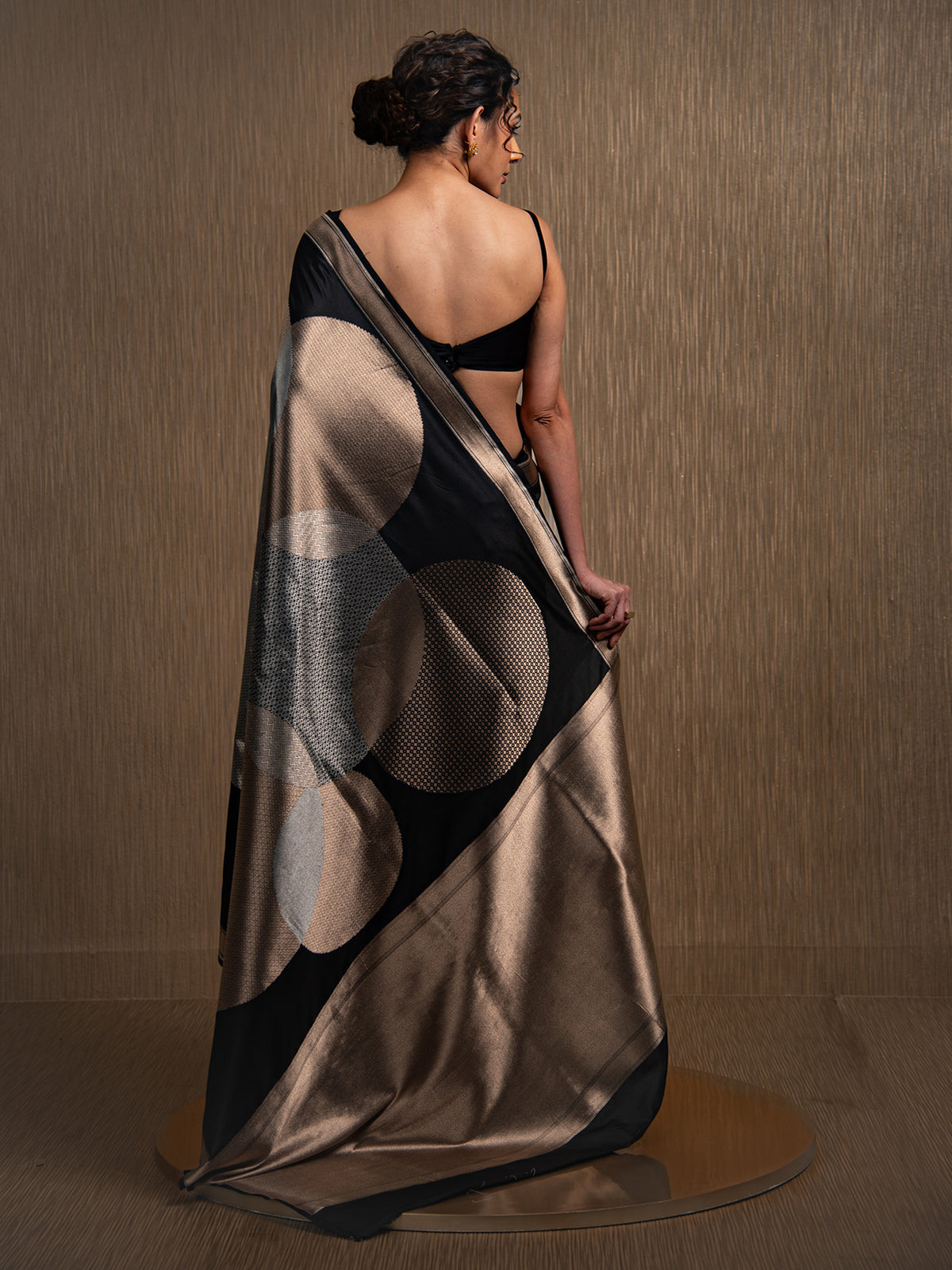 Black Katan Silk Handloom Banarasi Saree - Sacred Weaves
