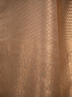 Cream Satin Brocade Handloom Banarasi Saree - Sacred Weaves