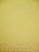 Lime Yellow Satin Brocade Handloom Banarasi Saree - Sacred Weaves