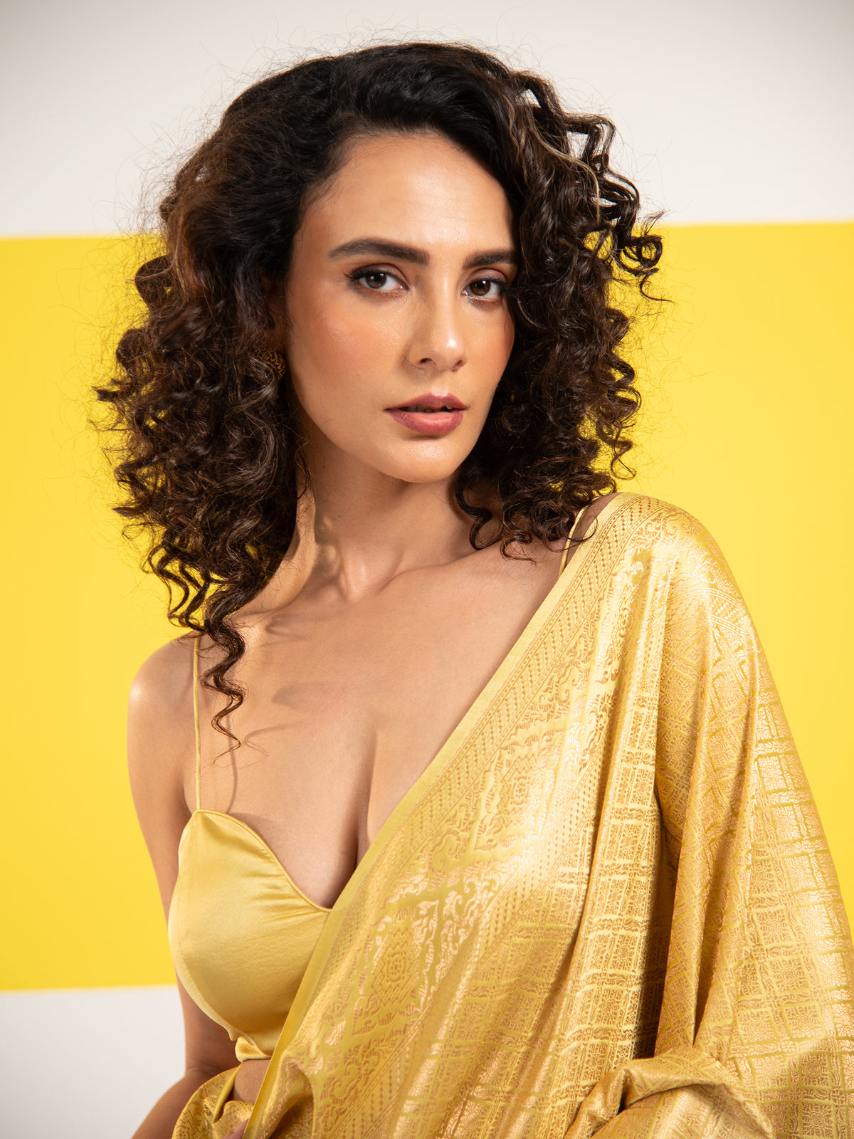 Lime Yellow Satin Brocade Handloom Banarasi Saree - Sacred Weaves