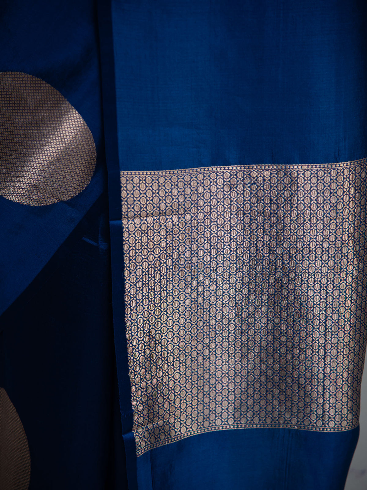 Midnight Blue Boota Pure Silk Handloom Banarasi Saree