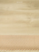 Cream Satin Brocade Handloom Banarasi Saree - Sacred Weaves